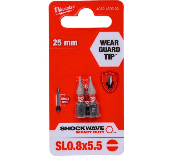 

Набор бит Milwaukee Shockwave, 2 шт. (4932430902)