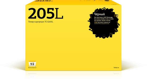 

Картридж лазерный T2 TC-S205L (MLT-D205L/MLT-D205L), черный, 5000 страниц, совместимый для Samsung ML-3310D/3710D/SCX-4833FR/5637FR