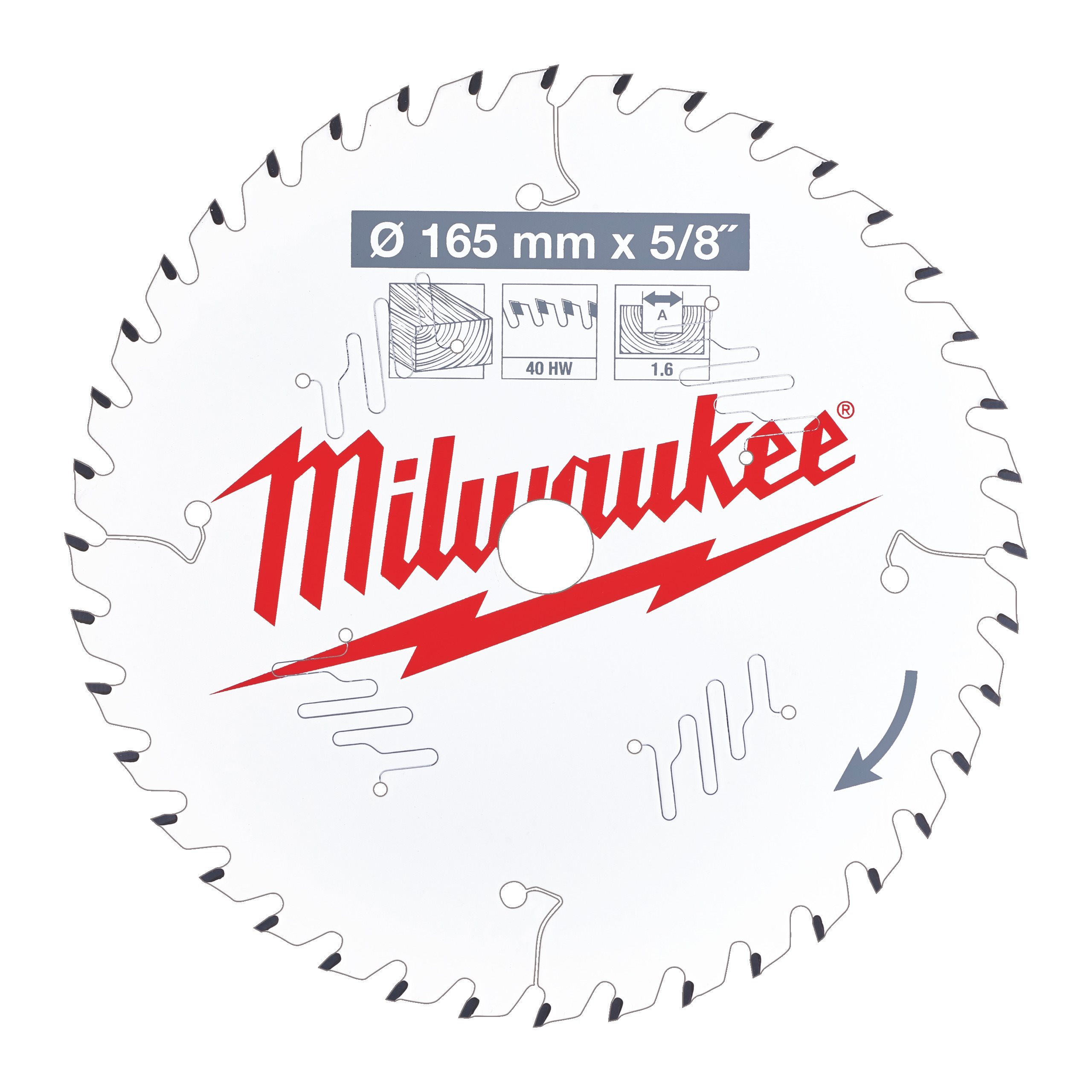 Пильный диск Milwaukee, ⌀160 мм x 15.87 мм по дереву, чистый/точный рез, 40Т, 1 шт. (4932471312)