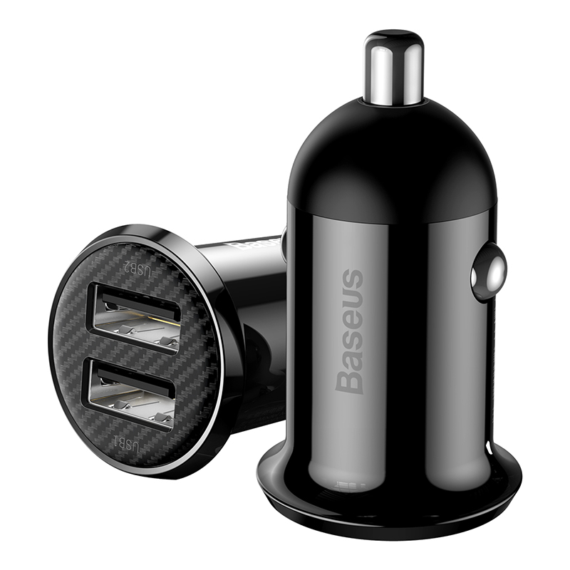 

Автомобильное зарядное устройство Baseus Grain Pro, 2xUSB, 4.8А, черный (CCALLP-01)