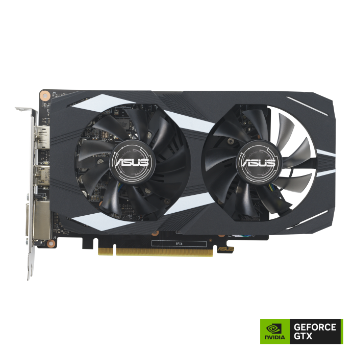 

Видеокарта ASUS NVIDIA GeForce GTX 1650 DUAL-GTX1650-4GD6-P-EVO, 4Gb GDDR6, 128 бит, PCI-E, DVI, HDMI, DP, Retail (90YV0EZE-M0NA00), DUAL-GTX1650-4GD6-P-EVO