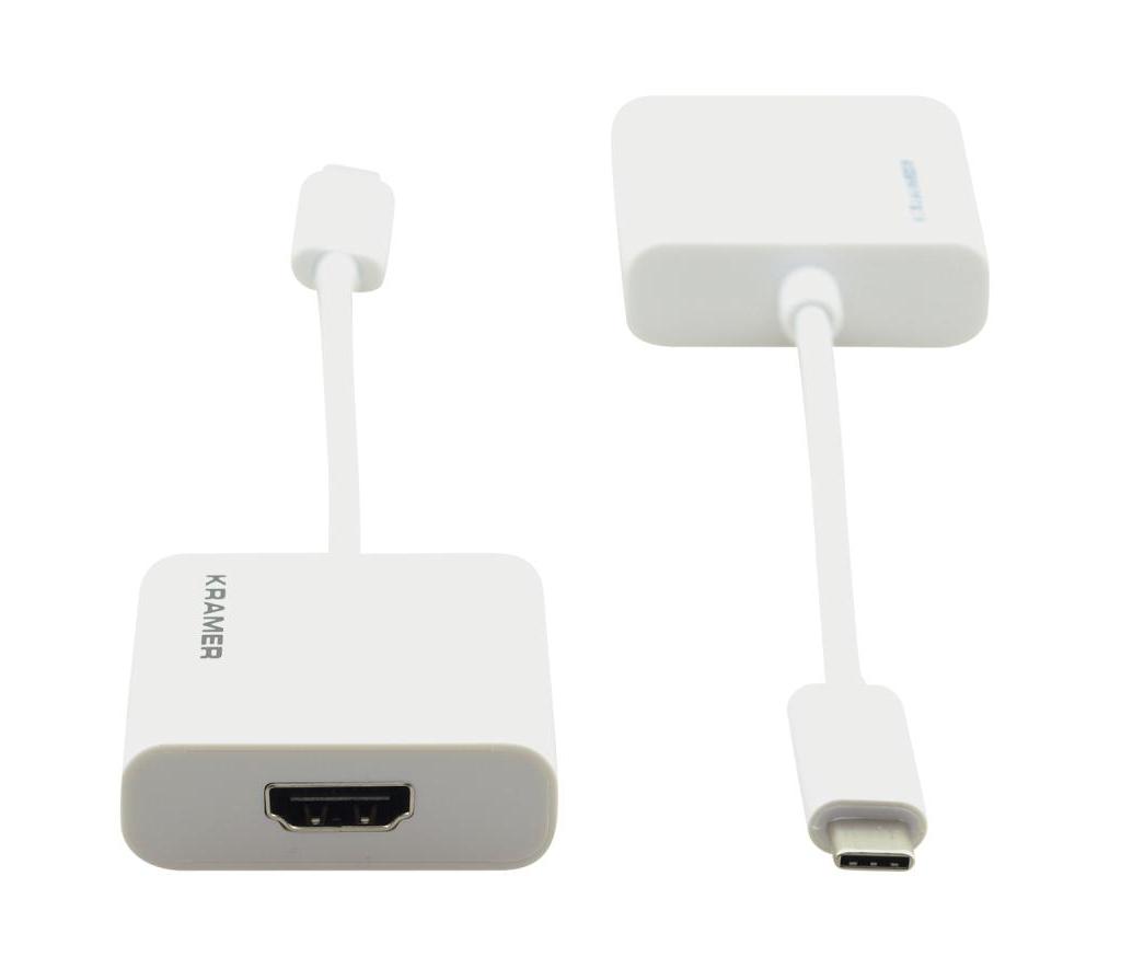 

Кабель-переходник (адаптер) USB Type-C(M)-HDMI(19F) 4K, 10 см, белый Kramer ADC-U31C/HF (99-97210001), ADC-U31C/HF