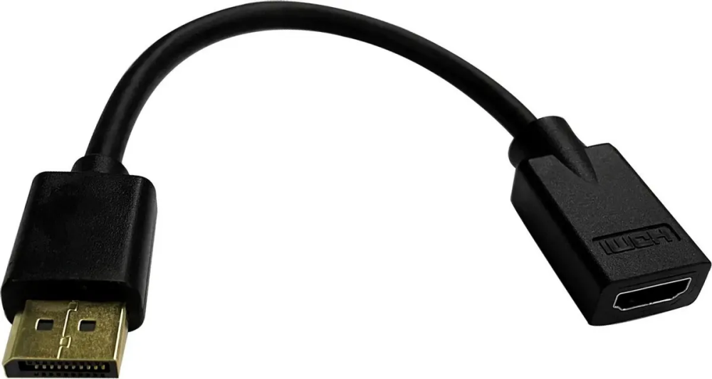 

Переходник (адаптер) DisplayPort (19M)-HDMI(19F), черный Buro (BU-HDMI(F)-DP(M))