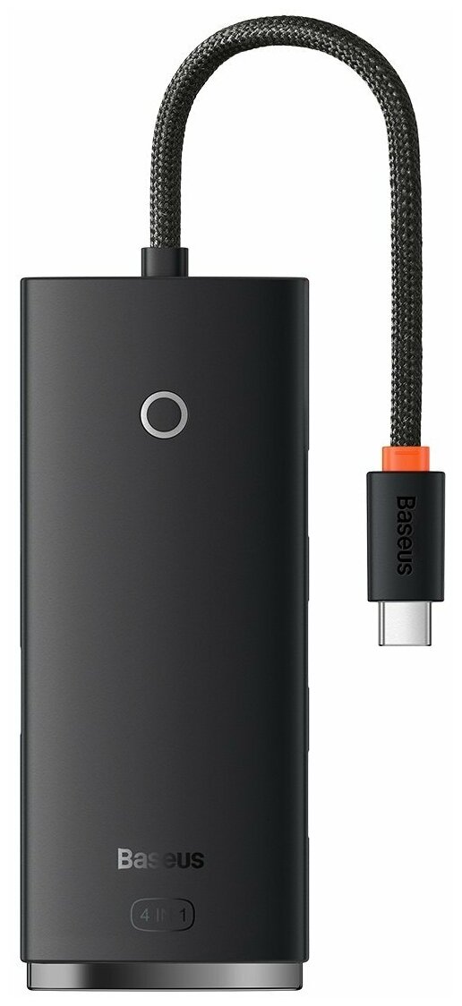 

USB-концентратор Baseus, 4xUSB 3.0, 1 (для питания)xUSB-C, черный (WKQX030301)