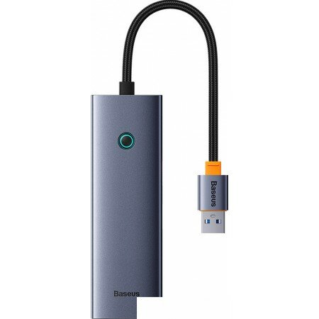 

USB-концентратор Baseus BS-OH109, 3xUSB 3.0, серый космос + RJ45 (B0005280A813-01), BS-OH109