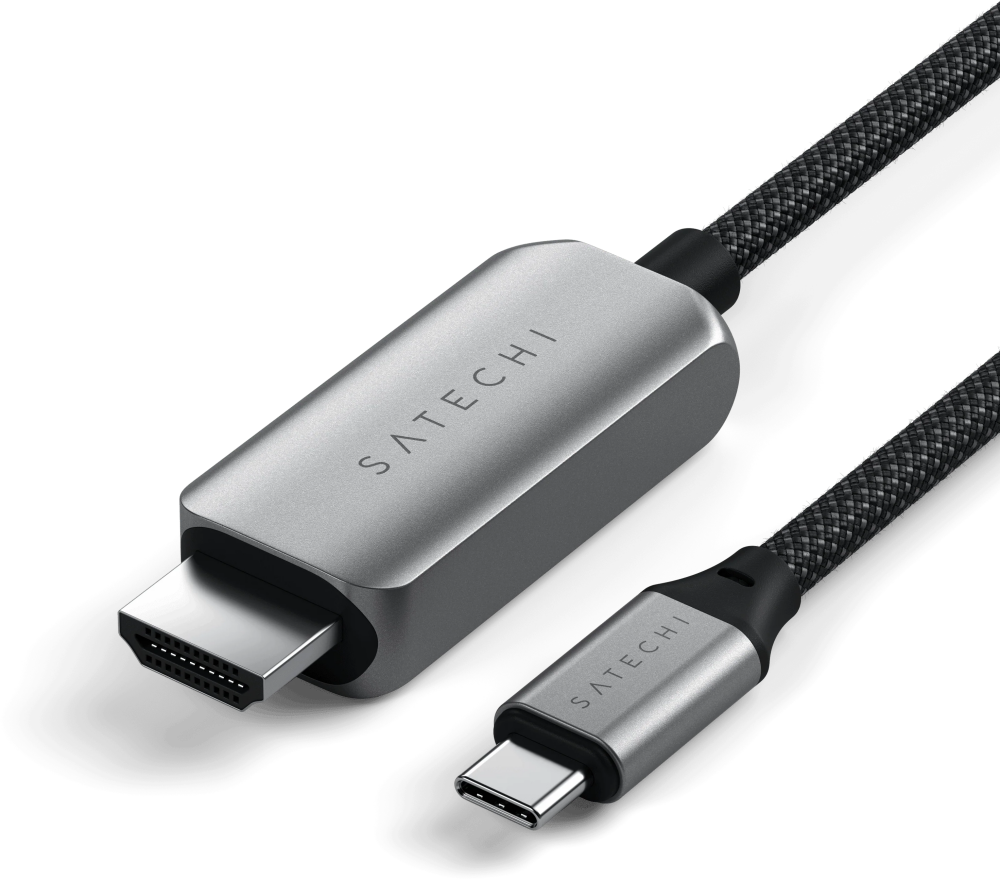 

Кабель USB 2.0 Type-C(M)-HDMI(19M) v2.1 4K/8K, 2 м, серый/черный Satechi (ST-YH8KCM)