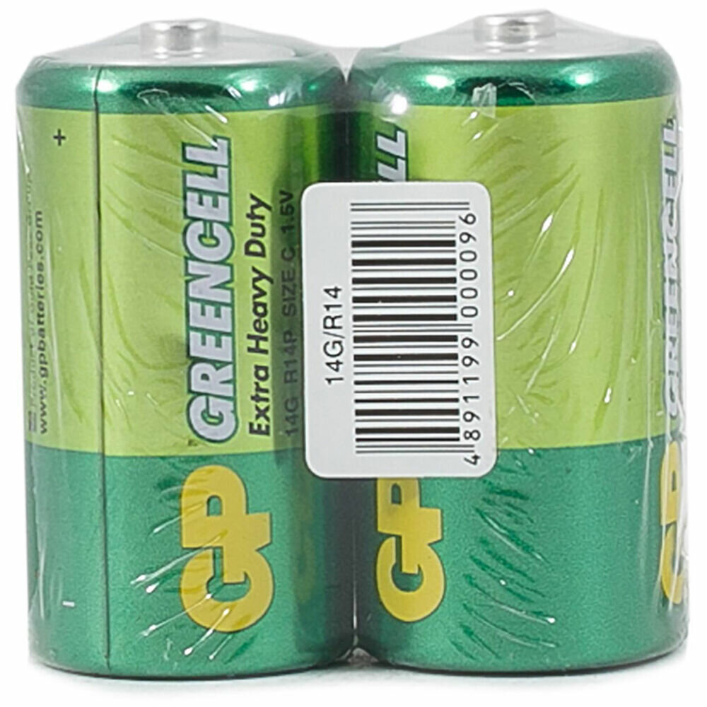 

Батарейка GP Greencell, C (R14/LR14), 1.5V, 2 шт. (4891199000096)