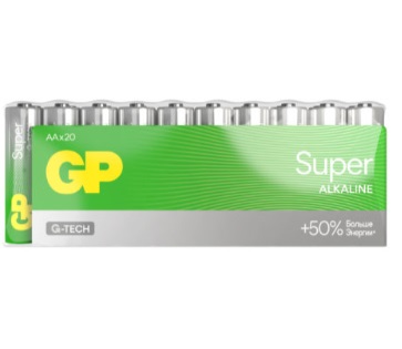 Батарейка GP Super Alkaline, AA (LR6), 1.5V, 20 шт
