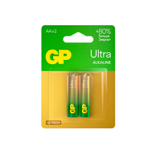 

Батарейка GP Ultra Alkaline, AA (LR6), 1.5V, 2 шт. (4891199226311)