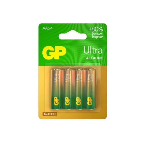 

Батарея GP Ultra Alkaline, AA (LR6), 1.5V, 4 шт. (4891199226359)