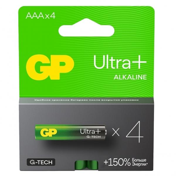 

Батарея GP Ultra Plus Alkaline, AAA (LR03), 1.5V, 4 шт. (4891199226366)
