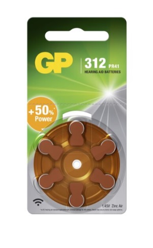 

Батарея GP батарейки для слуховых аппаратов, PR41, 1.4V, 6 шт. (4891199005169)