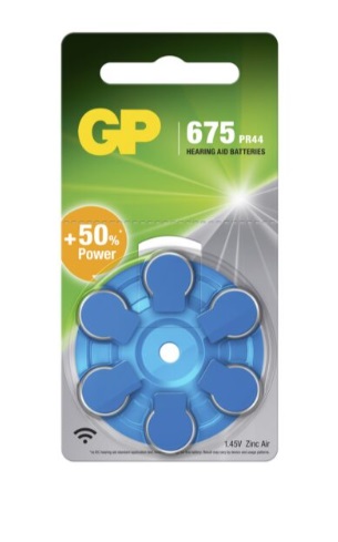 

Батарея GP батарейки для слуховых аппаратов, PR44, 1.4V, 6 шт. (4891199005176)