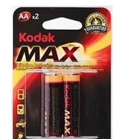 Батарея Kodak Max Super Alkaline, AA (LR6), 1.5V, 2 шт