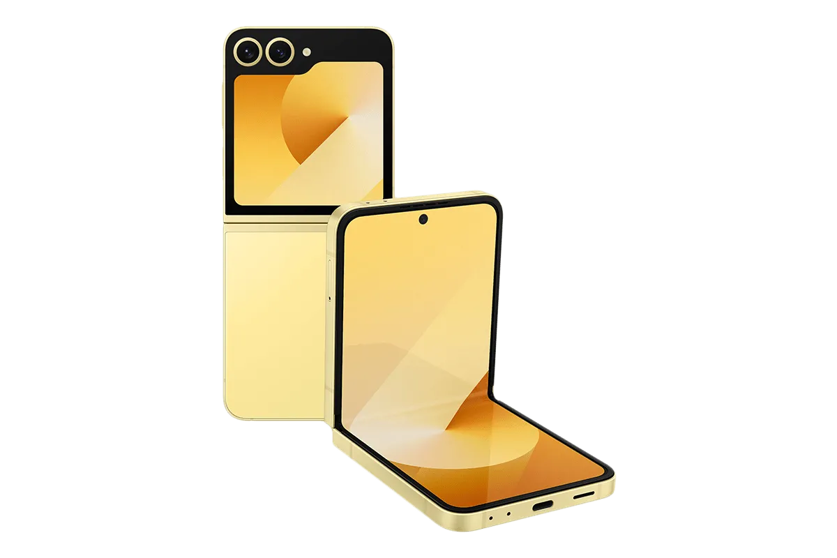 

Смартфон Samsung Galaxy Z Flip6, 6.7" 2640x1080 Dynamic AMOLED 2X, Qualcomm Snapdragon 8 Gen 3, 12Gb RAM, 256Gb, 3G/4G/5G, NFC, Wi-Fi, BT, 2xCam, 2-Sim, 4000 мА⋅ч, USB Type-C, Android 14, желтый (SM-F741BZYGCAU), Galaxy Z Flip6