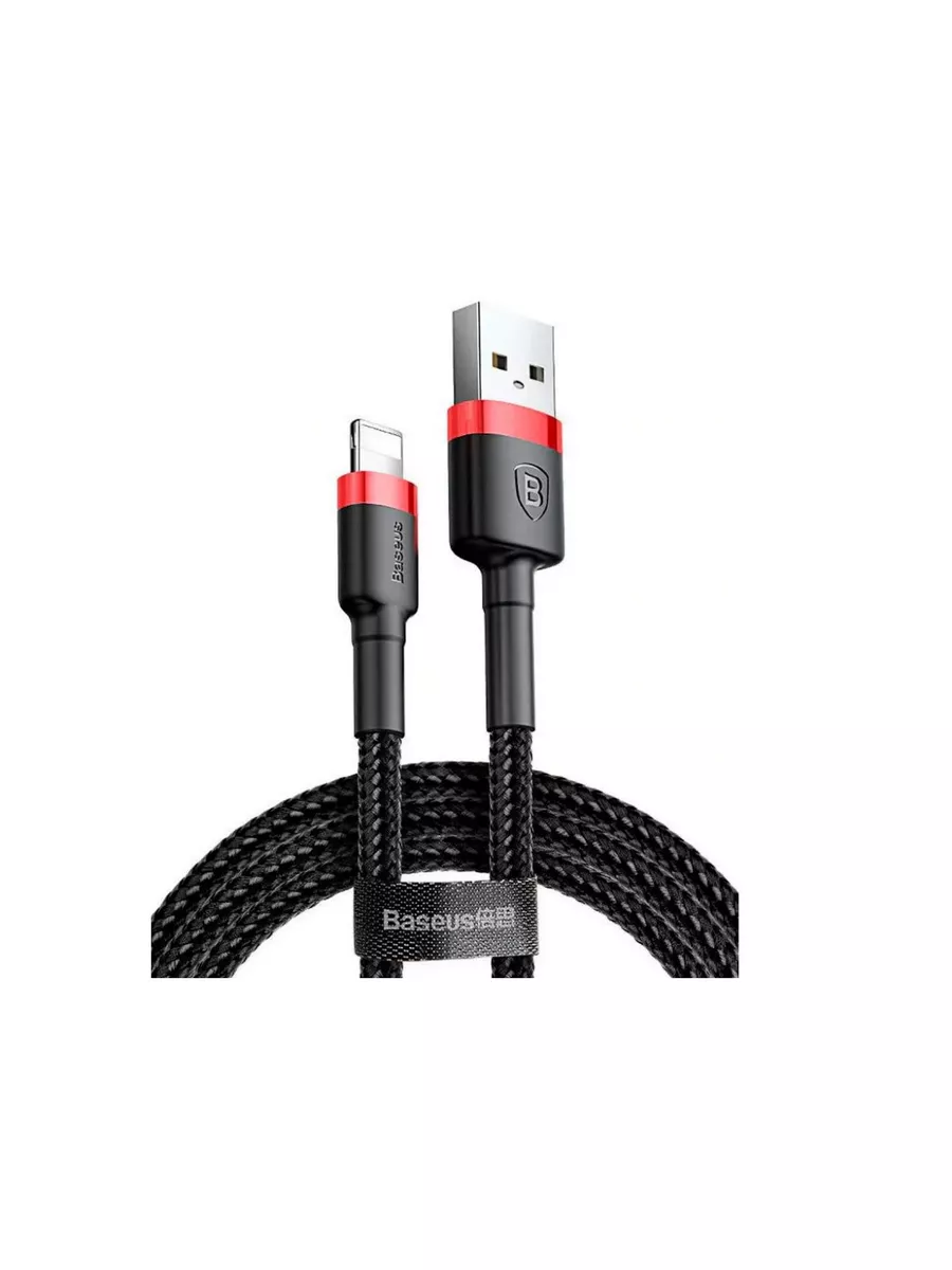 

Кабель USB(Am)-Lightning 8-pin(M), быстрая зарядка, 2.4А, 1 м, черный/красный, Baseus Cafule (CALKLF-B19)
