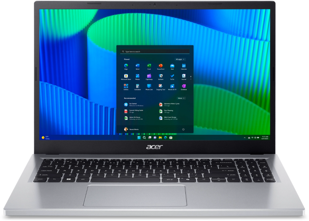 Ноутбук 15.6" Acer Extensa 15 EX215-34-P16A, серебристый (NX.EHTCD.009)