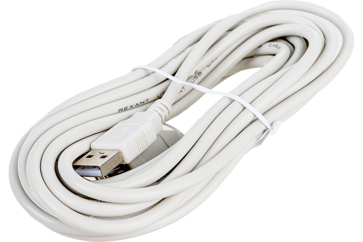 

Кабель-удлинитель USB(Am)-USB(Af), 2.4А, 5 м, серый, REXANT (18-1117)
