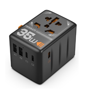 Сетевой фильтр Tessan TS-WTA-02, 1-розетка, черный (TS-WTA-02)