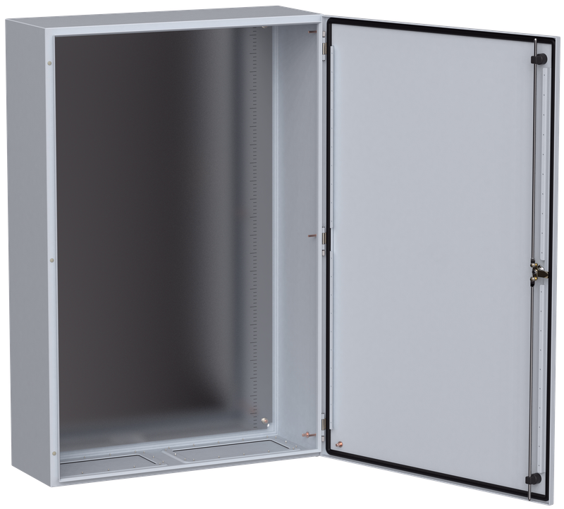 

Корпус металлический с монтажной панелью 1.2 м x 80 см x 30 см, IP66, УХЛ1, замок с ключом, серый, IEK TITAN 5 ЩМП-120.80.30 (TI5-10-N-120-080-030-66), ЩМП-120.80.30