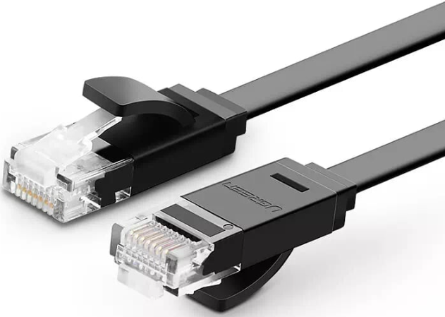 

Патч-корд UTP кат.6, 1 м, RJ45-RJ45, черный, CCA, плоский, UGREEN NW102 (50173), NW102