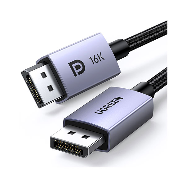 

Кабель DisplayPort (19M)-DisplayPort (19M) v2.1 4K/8K/16K, экранированный, 1 м, серый UGREEN DP118 (15383), DP118