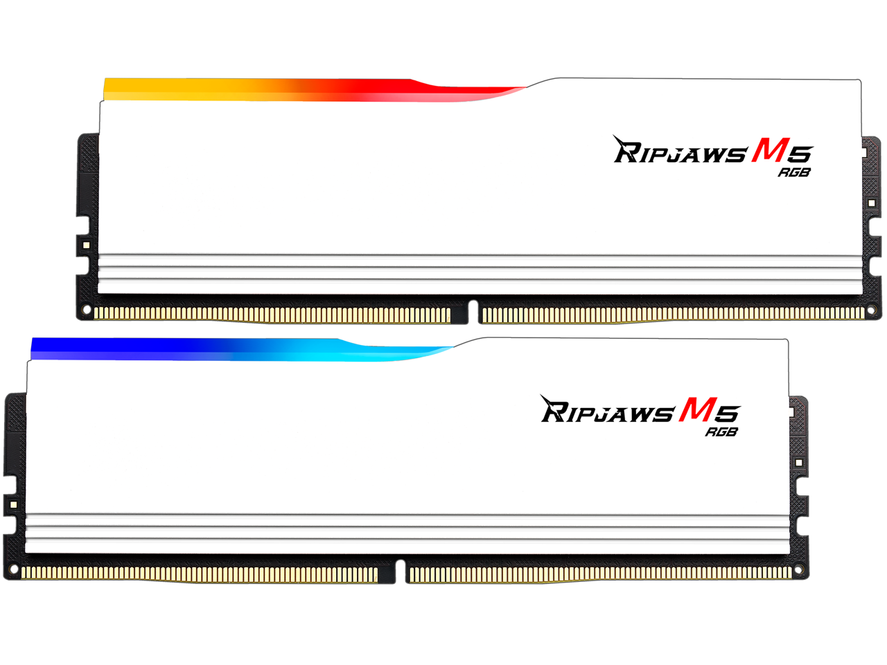 

Комплект памяти DDR5 DIMM 32Gb (2x16Gb), 6000MHz, CL30, 1.35V, G.Skill RIPJAWS M5 RGB (F5-6000J3040F16GX2-RM5RW) Retail