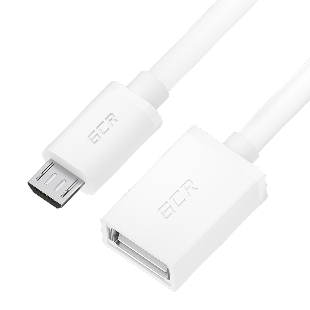 

Кабель-переходник (адаптер) Micro USB-USB, экранированный, 1 м, белый, Greenconnect (GCR-52209)