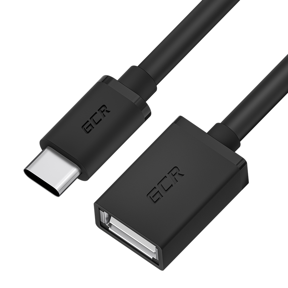 

Кабель-переходник (адаптер) USB Type-C-USB, OTG, экранированный, 75 см, черный, Greenconnect (GCR-50600)