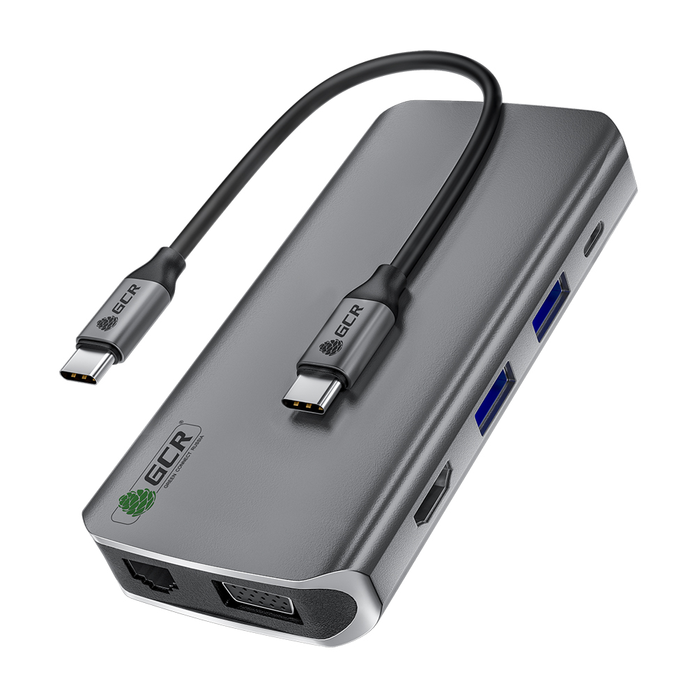 

Док-станция Greenconnect 10 in 1, 3840x2160 (4K), USB Type-C, серый (GCR-VHUSDA45), 10 in 1