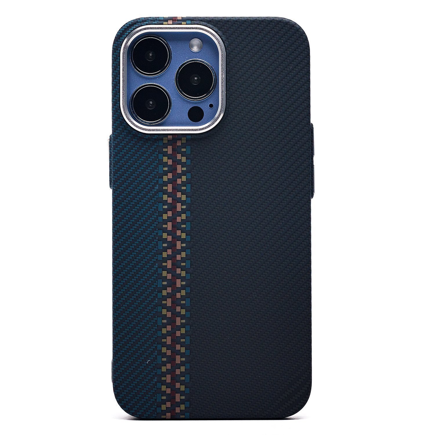 

Чехол-накладка Luxo Creative PC для смартфона Apple iPhone 13 Pro, TPU, черный/синий 121 (230969)