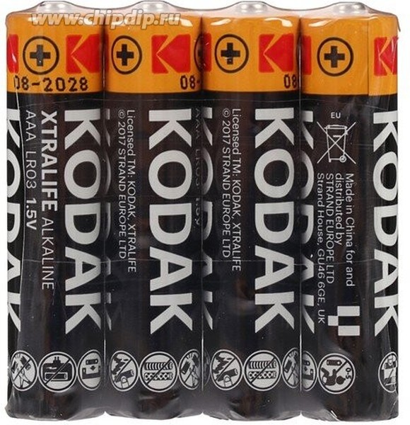 

Батарея Kodak AAA (LR03), 1.5V, 4 шт. (KOD-K3A-S4)