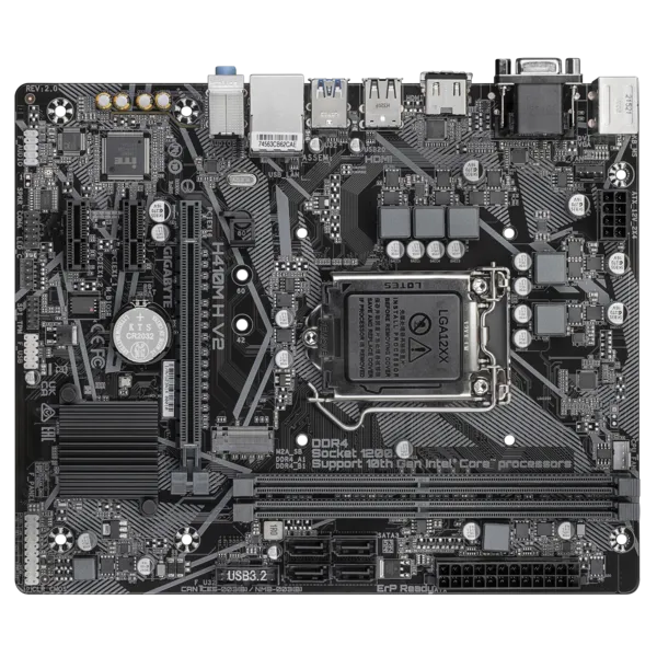 Материнская плата GIGABYTE H410M H V2 2.0, Socket1200, Intel Q470, mATX