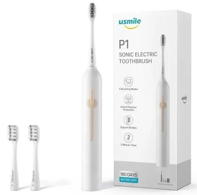 Электрическая зубная щетка USMILE P1, насадок: 2, режимов: 3, белый