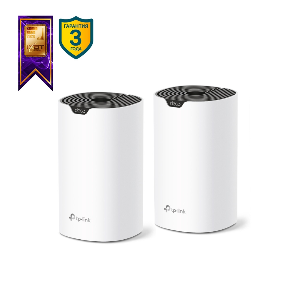 

Mesh система TP-LINK Deco S7, 802.11a/b/g/n/ac, 2.4/5ГГц, до 1900 Мбит/с, LAN 3x1Гбит/с, WAN 1x1 Гбит/с, внутренних антенн: 3, комплект 2 (Deco S7(2-pack)), Deco S7