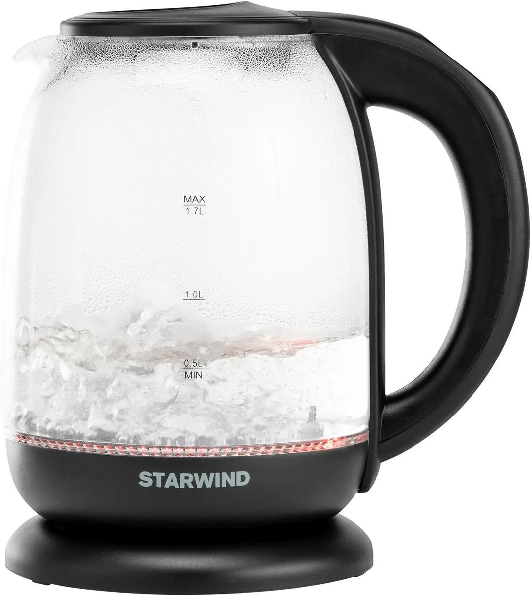 

Чайник электрический Starwind SKS4517 1.7л. 2.2 кВт, пластик/стекло, черный (SKS4517), SKS4517