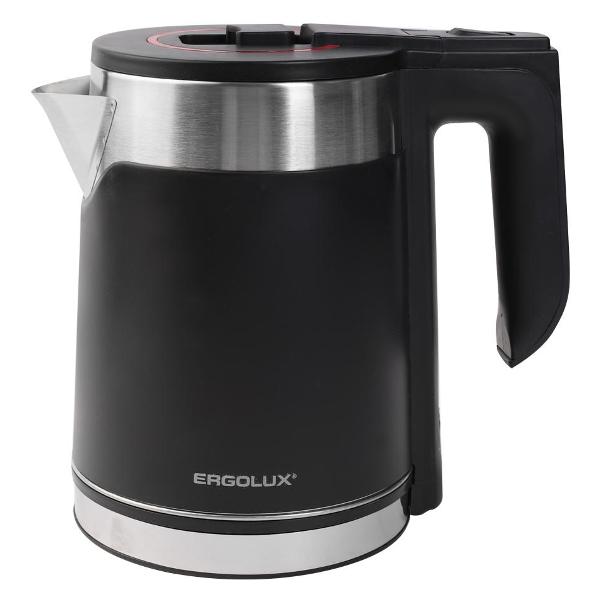 

Чайник электрический Ergolux ELX-KS10-C02 1.8л. 1.8 кВт, пластик/нержавеющая сталь, черный (15328), ELX-KS10-C02