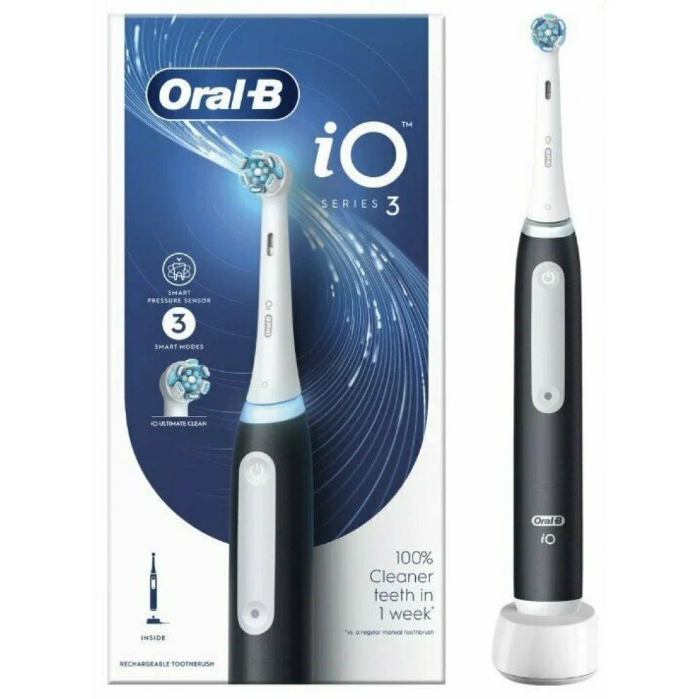 Электрическая зубная щетка Oral-B IO3, насадок: 1, режимов: 3, черный