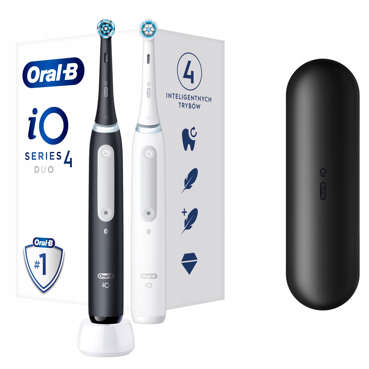 

Электрическая зубная щетка Oral-B IO4 DUO, режимов: 4, черный/белый (4210201420583), IO4 DUO