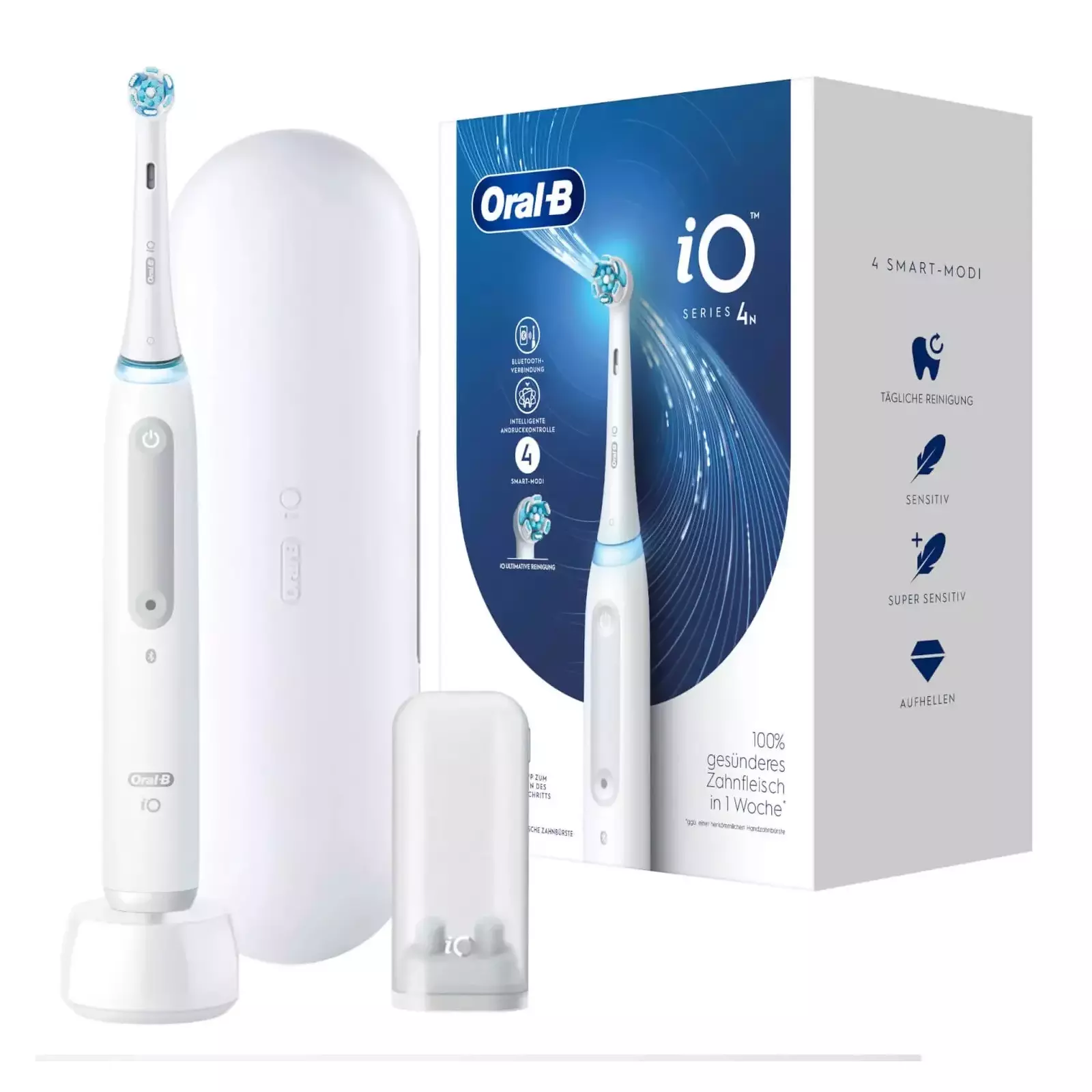 

Электрическая зубная щетка Oral-B IO4, насадок: 1, режимов: 4, белый (4210201415305), IO4