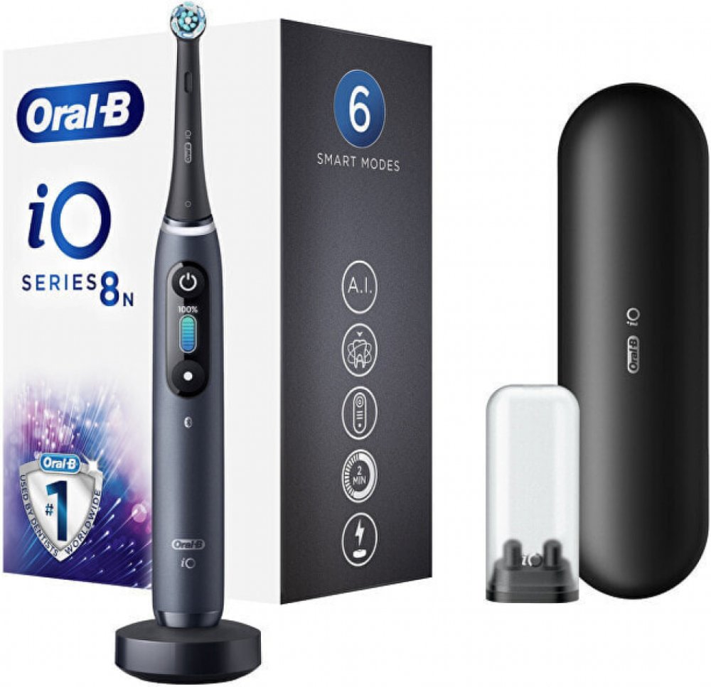 

Электрическая зубная щетка Oral-B IO8, насадок: 1, режимов: 6, черный (4210201363095), IO8