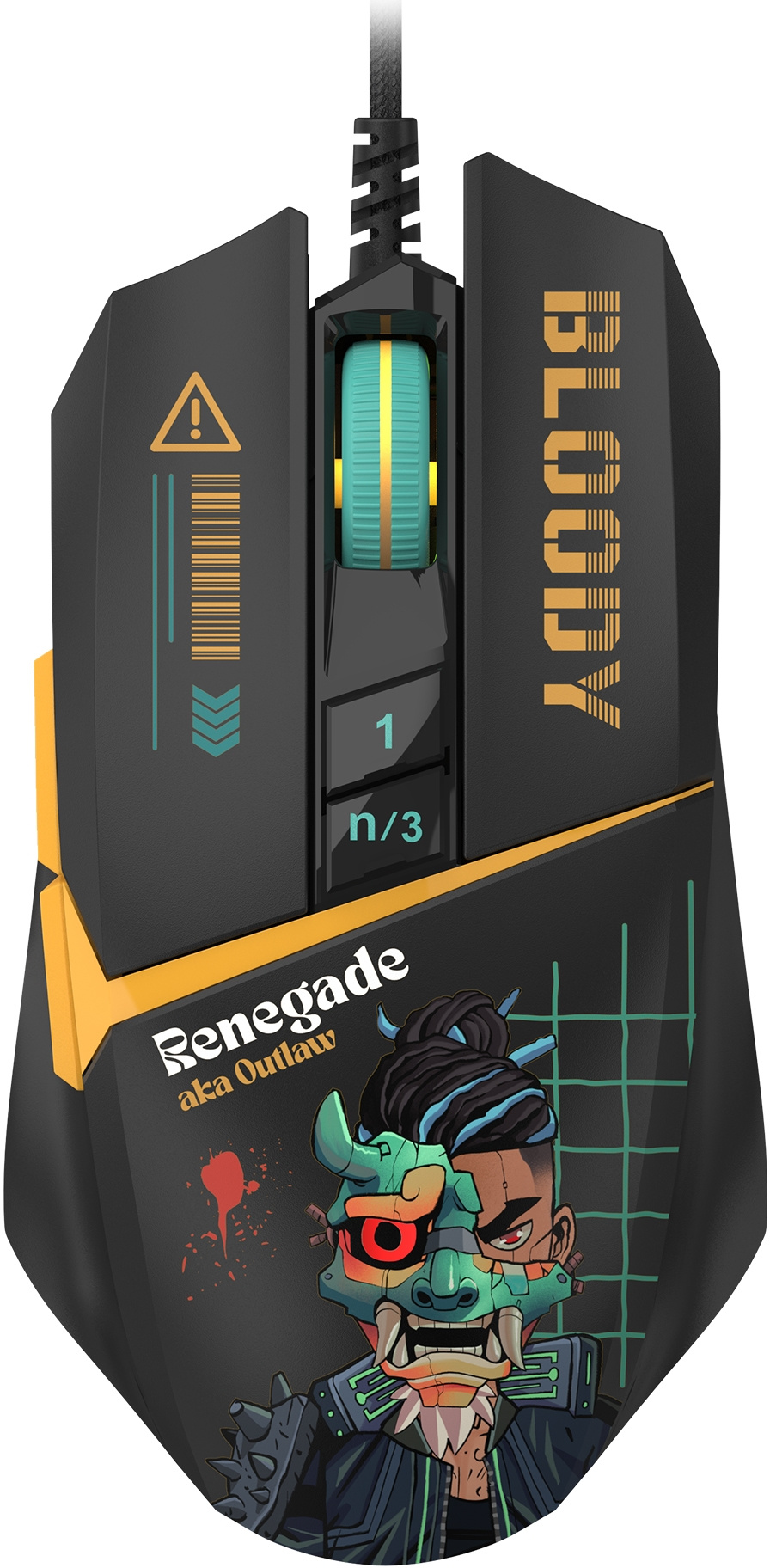 

Мышь проводная A4Tech Bloody W63 Max Renegade, 12000dpi, оптическая светодиодная, USB, черный (4711422003710), Bloody W63 Max Renegade