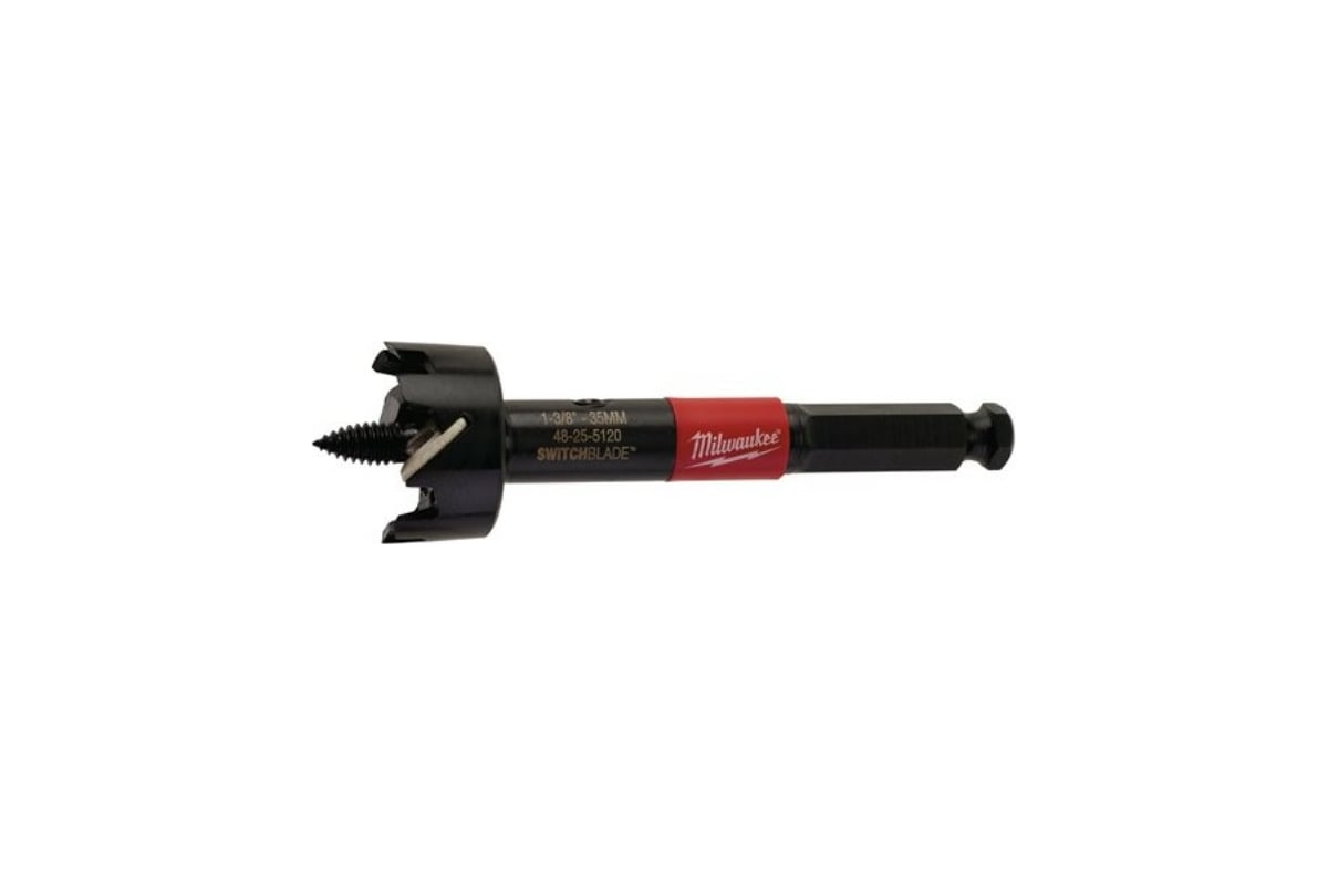 

Сверло Форстнера ⌀35 мм x 80 мм, по дереву, Milwaukee Switchblade, 1 шт. (4932479497)