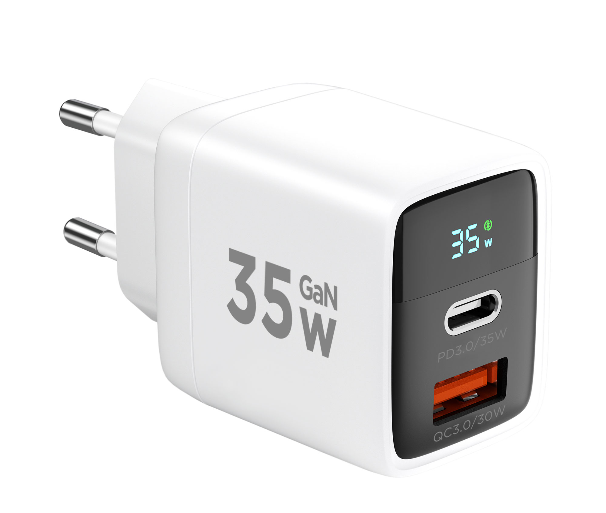 

Сетевое зарядное устройство Cablexpert 35 Вт, USB, USB type-C, Quick Charge, PD, 3А, белый (MP3A-PC-52)