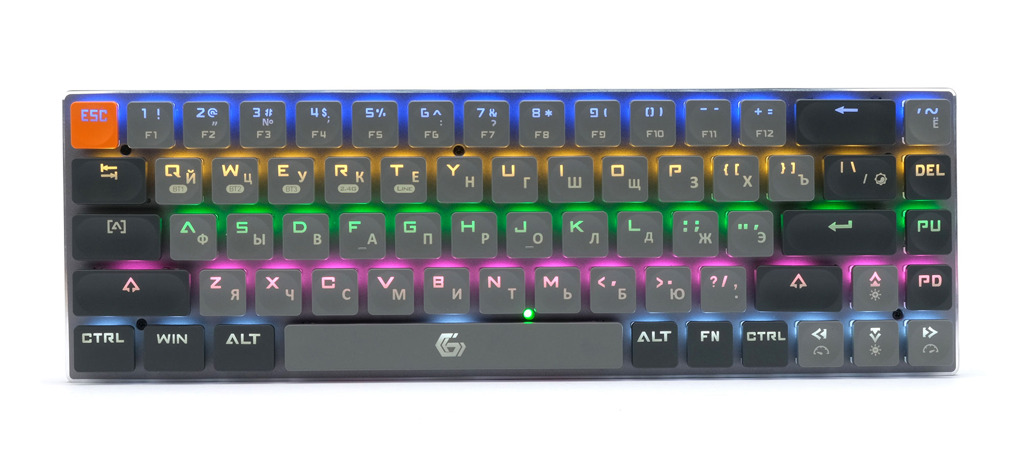 Клавиатура Gembird KBW-7, Bluetooth/Радиоканал/USB, серый (KBW-7)