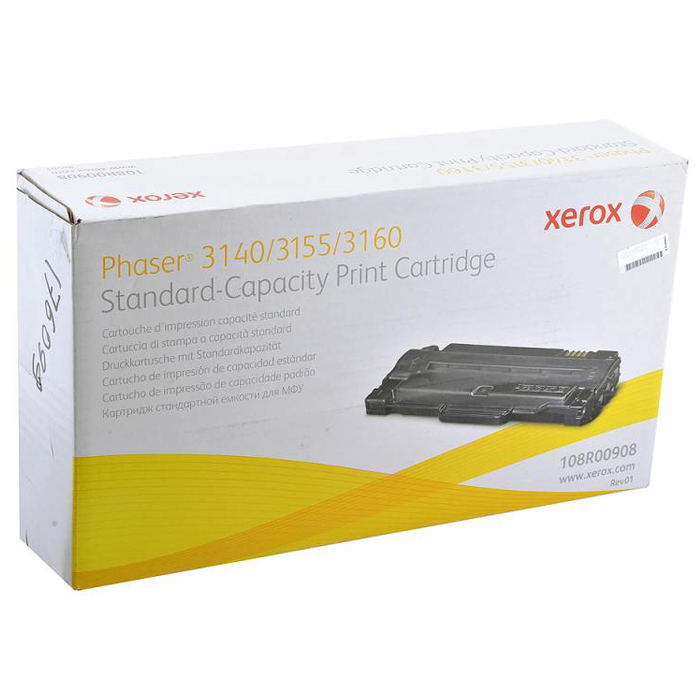 

Картридж лазерный Xerox 108R00908, черный, 1шт., 1500 страниц, оригинальный, для Xerox Phaser 3140/3155, 3160