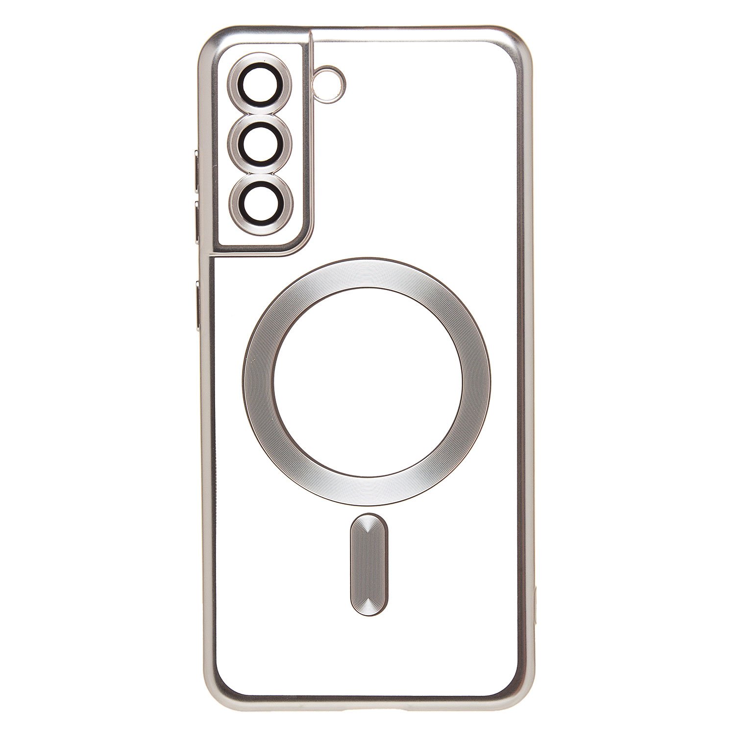 Чехол-накладка SM027 SafeMag для смартфона Samsung Galaxy S21FE, серебристый