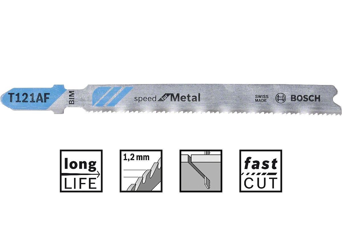 Набор пилок для лобзика Bosch T121AF L9.2 см x 6.7 см, листовой материал
