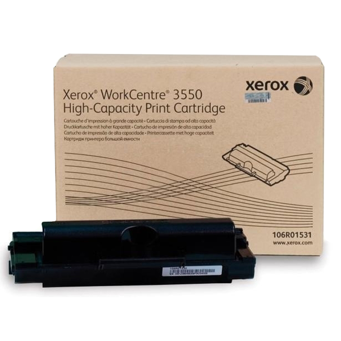 

Картридж лазерный Xerox 106R01531, черный, 11000 страниц, оригинальный для Xerox WorkCentre 3550, 106R01531