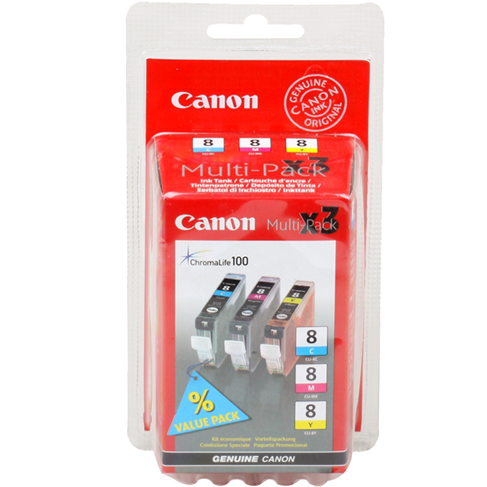 Картридж Canon CLI-8CMY (0621B029), голубой/пурпурный/желтый, 13 мл
